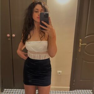 BABATON MODOTTI SKIRT ! NAVY BLUE, SILK, MINI !!!